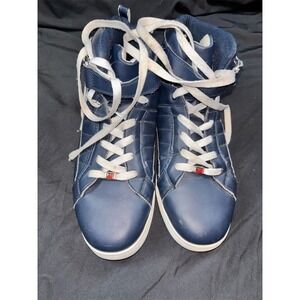 U.S. Polo Assn. Men's High Top Sneakers Navy Blue/White Lace Up US 10.5 y2K